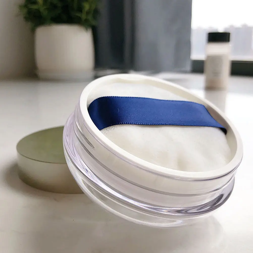 

1 шт. портативный футляр для рассыпчатой пудры с эластичной сетчатой герметичной крышкой для косметики и инструментов для макияжа