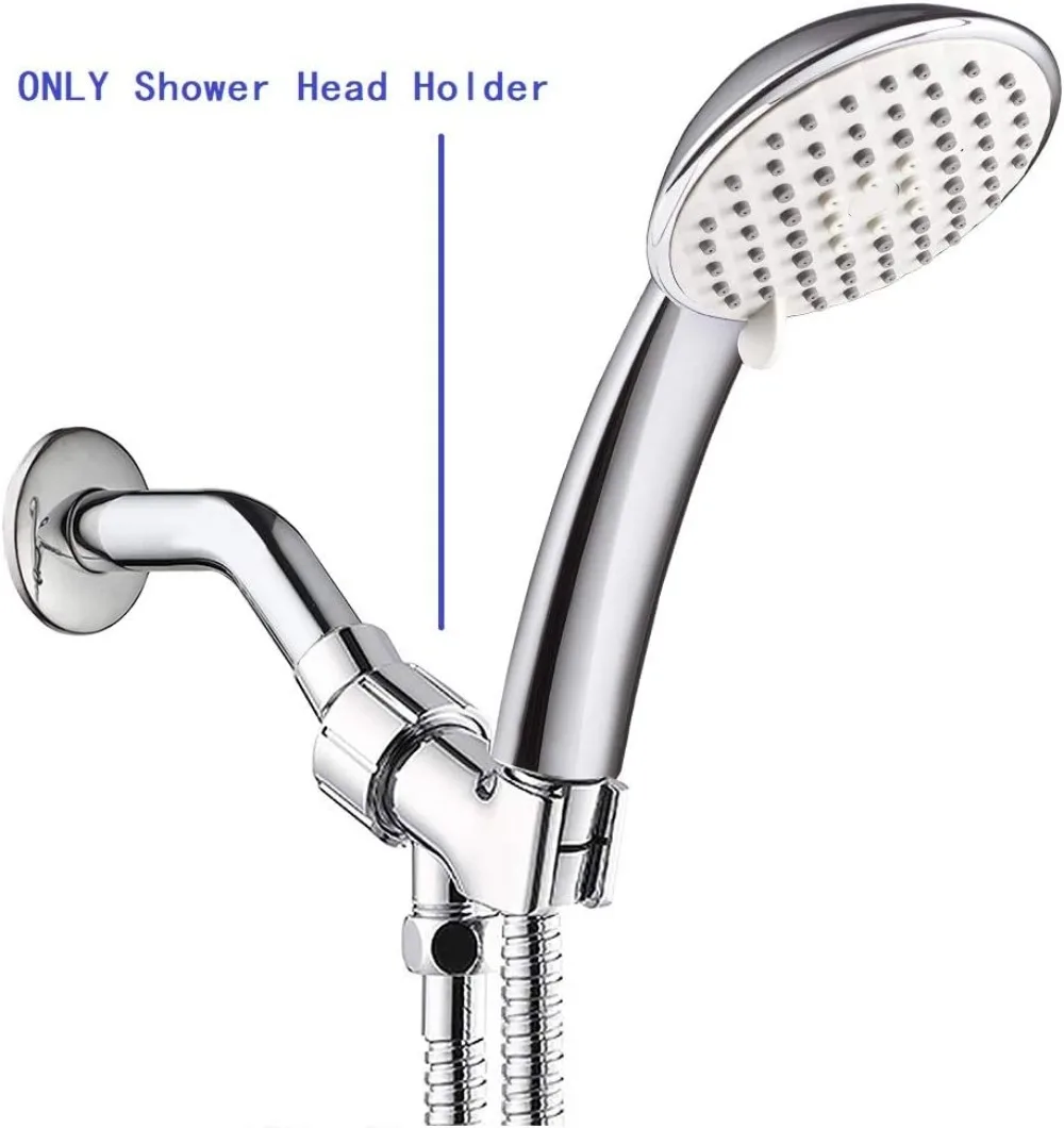 Adjustable Shower Arm Mount with Universal Wall Hook Bracket and Brass Pivot Ball, Hand Held Showerhead Holder view 6