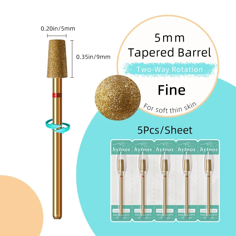 HYTOOS 5 Teile/satz Titan Nagel Bohrer Bits Diamant Häutchen Sauber Nagel Bit Professionelle Sicherheit Häutchen Abgestorbene Haut Nagel Reiniger Werkzeug