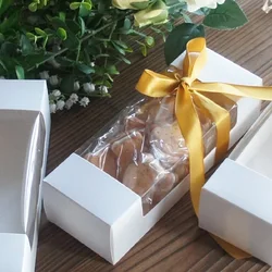 22*8*6cm 10pcs Pure White Box with Window Design Paper Box Candy Cookie Chocolate Soap Candle Wedding Birthday Party DIY
