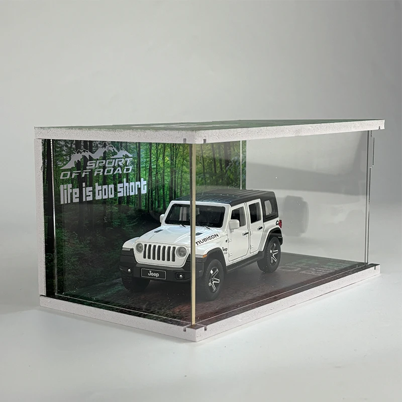 Modelo de garaje 1:24, estacionamiento, vehículos de aleación, juguete, iluminación LED, escena, exhibición de simulación, coleccionables, pasatiempos, regalos