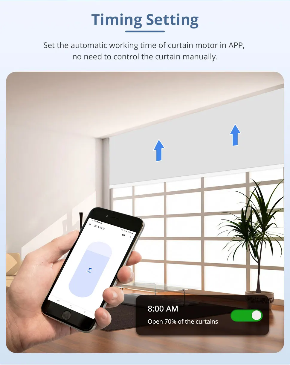 Zemismart Matter Thread Wiederaufladbarer Rolladenmotor für 20 25 28mm Rohre, Kompatibel mit Homekit, Google Home, Smartthings, Alexa – Detail 8