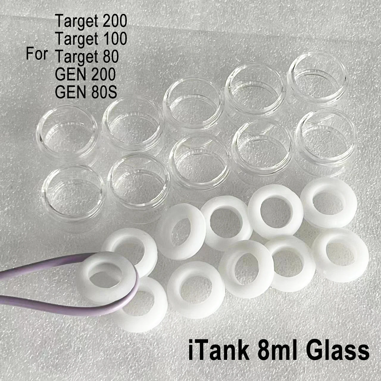 

10PCS Transparent Bubble Glass Tube For Target 200/100/80 GEN 200/80S Target 100 80 itank 8ml Glass Desktop Wire Manager