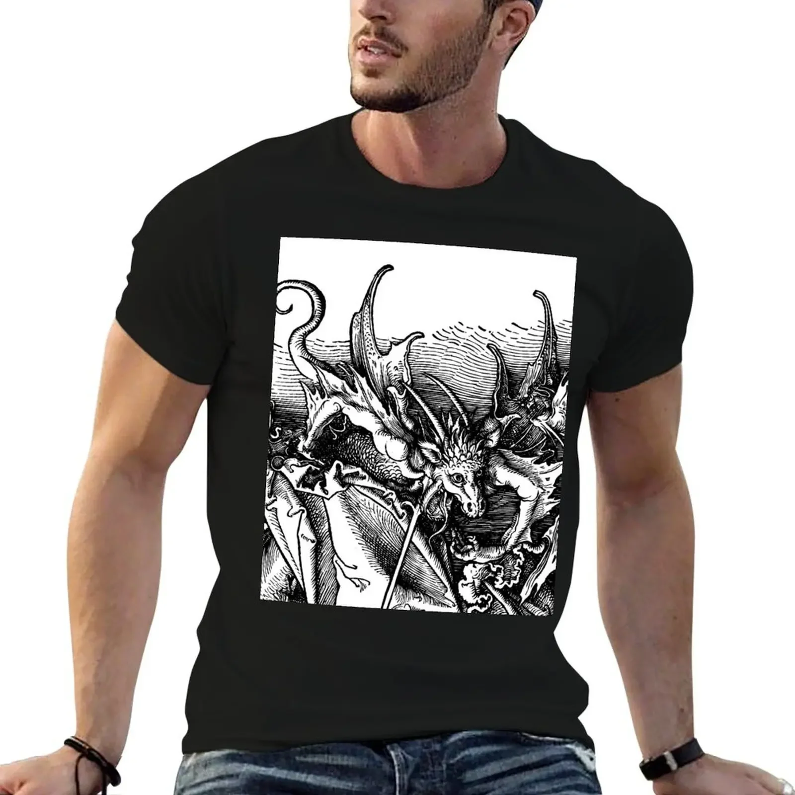 

Medieval demon T-Shirt tops anime clothes oversized t shirt cotton man t-shirts mens vintage t shirts