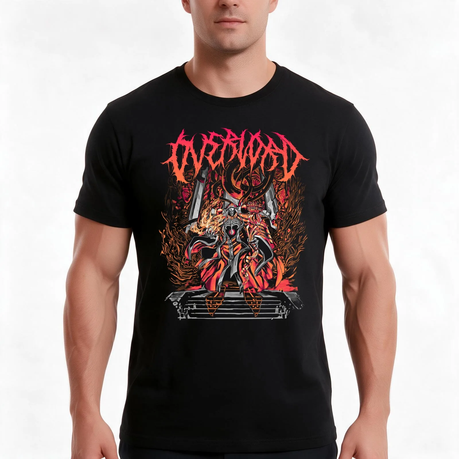 Ainz Ooal Gown Hardrock Metal art T-Shirt Summer Casual Cotton Tee Oversized Streetwear Tops Vintage Graphic Print