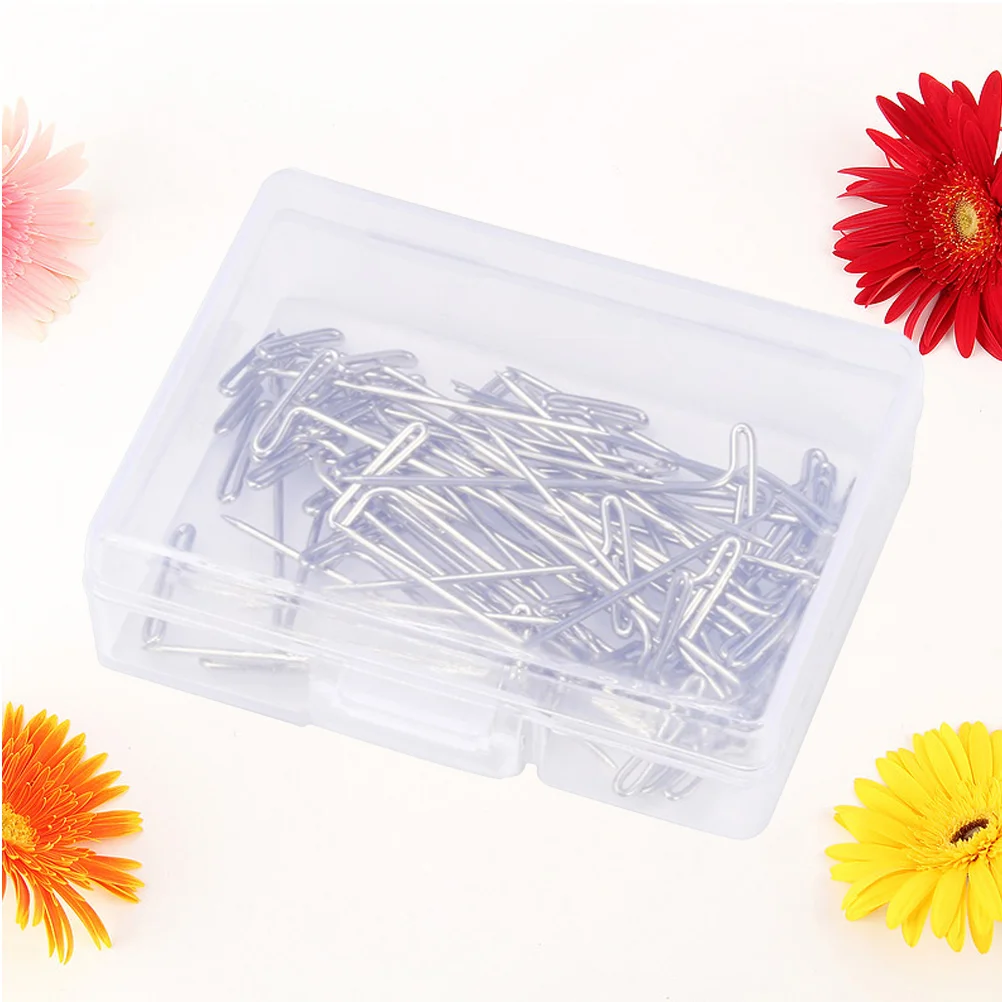 100 Pcs Making Supplies Stretchy Caterpillar Toy Curved Needles T-nails Positioning