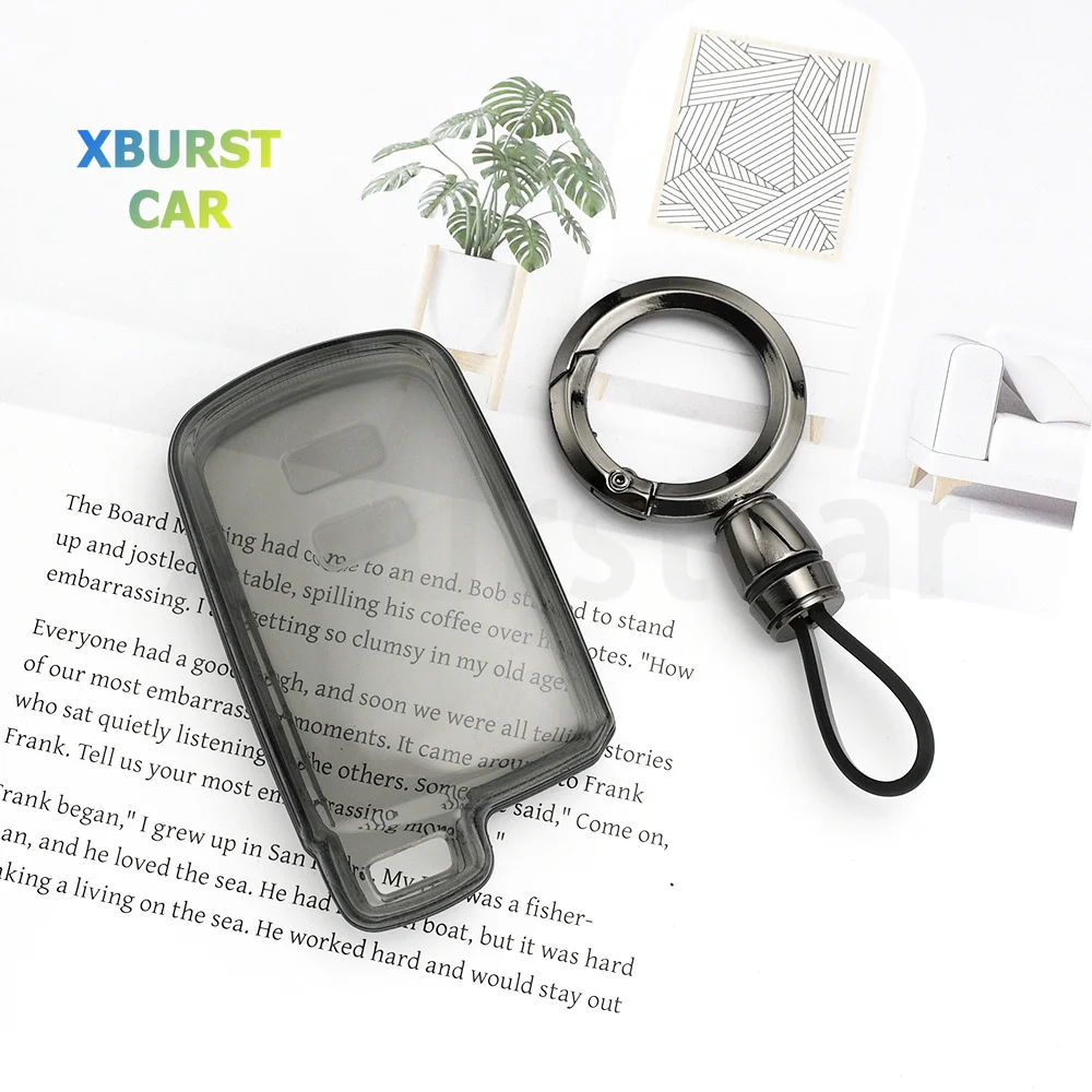 Transparent TPU Auto Car Key Fob Cover Shell Keychain Lanyard for Toyota Highlander 4Runner Avalon Camry Corolla RAV4 Sequoia