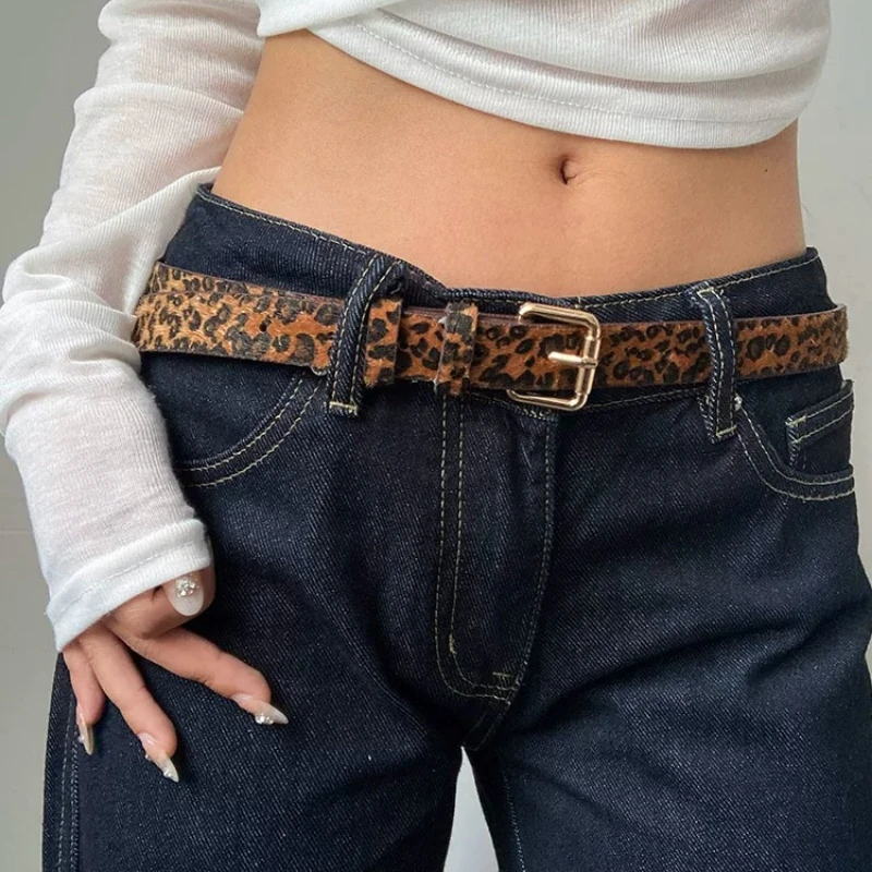 1Pc Women Leopard Print Belt 2026 New Retro Y2K Fashion Versatile Decor Waist Strap