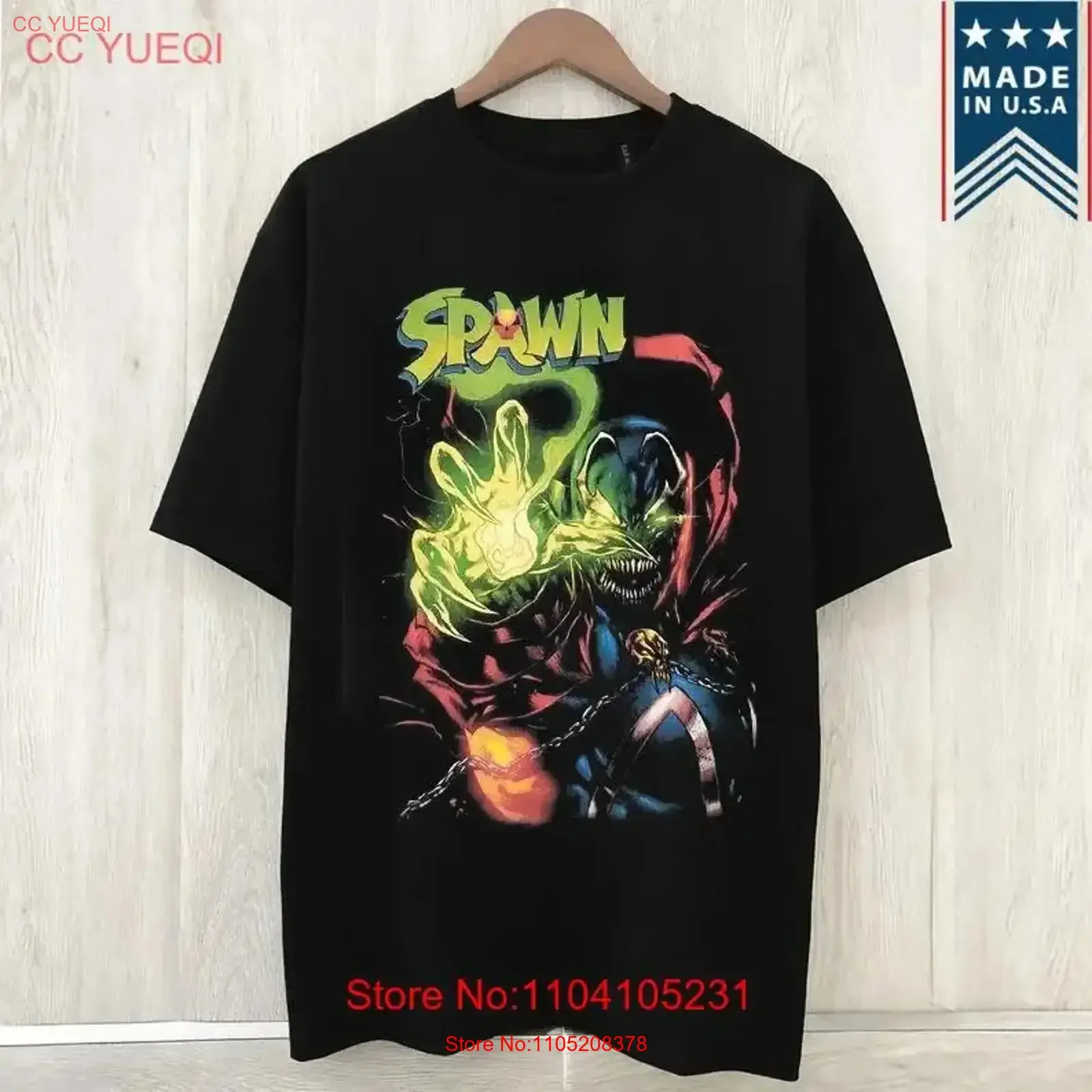 Spawn Movie Black Cotton T Shirt Full Size S 5XL ET453 vintage Washed homme Stylish Breathable Stretched graphic Slightly