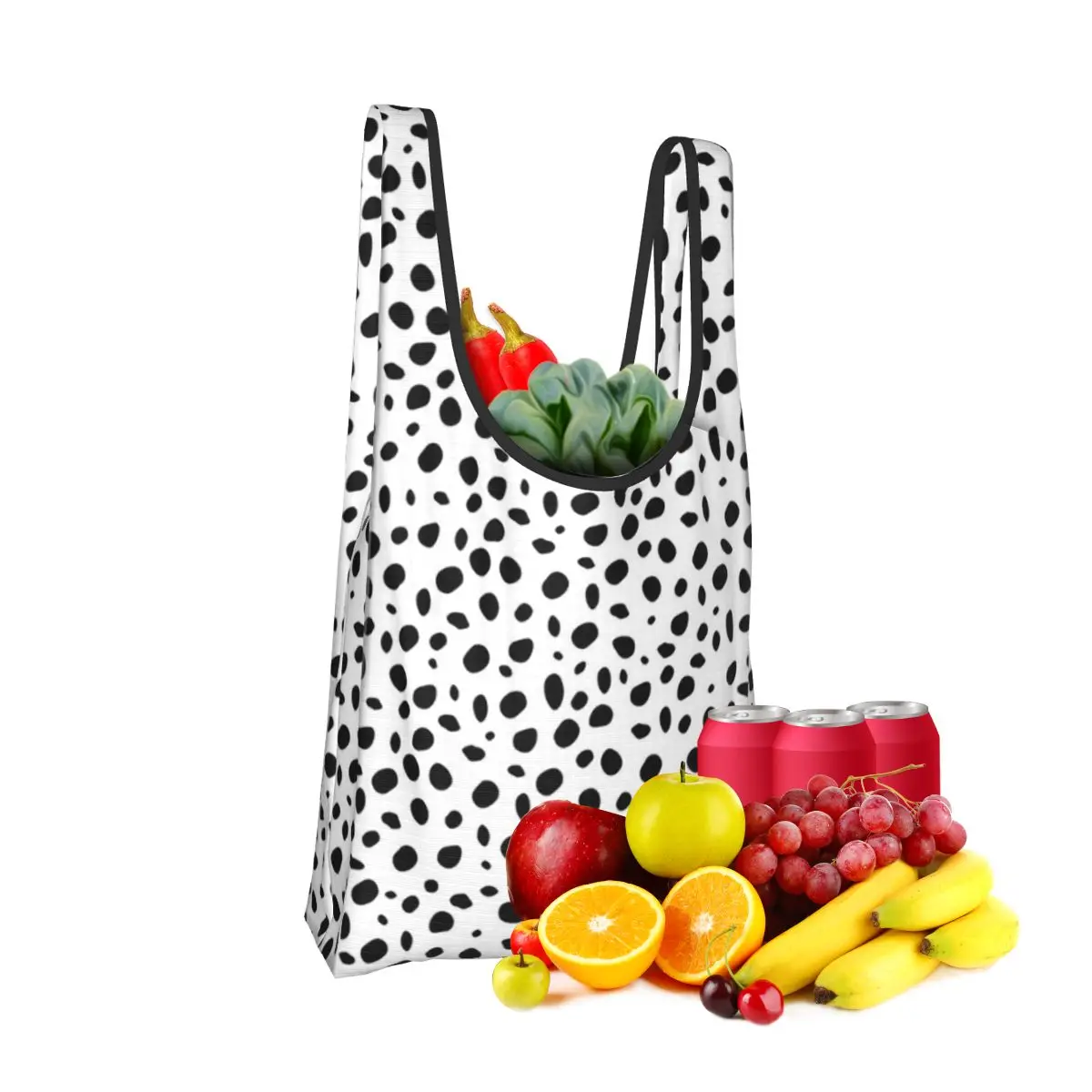 

Маленькая сумка для покупок с далматинским принтом, портативные сумки-тоут, складная сумка-шоппер на плечо, продуктовая сумка