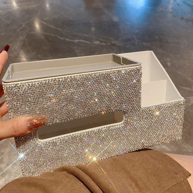 Picture 5: Diamond-encrusted Makeup Box, Desktop Remote Control, Storage Box, Dressing Table, Sundries Organizing Box, Living Room, Bedroom