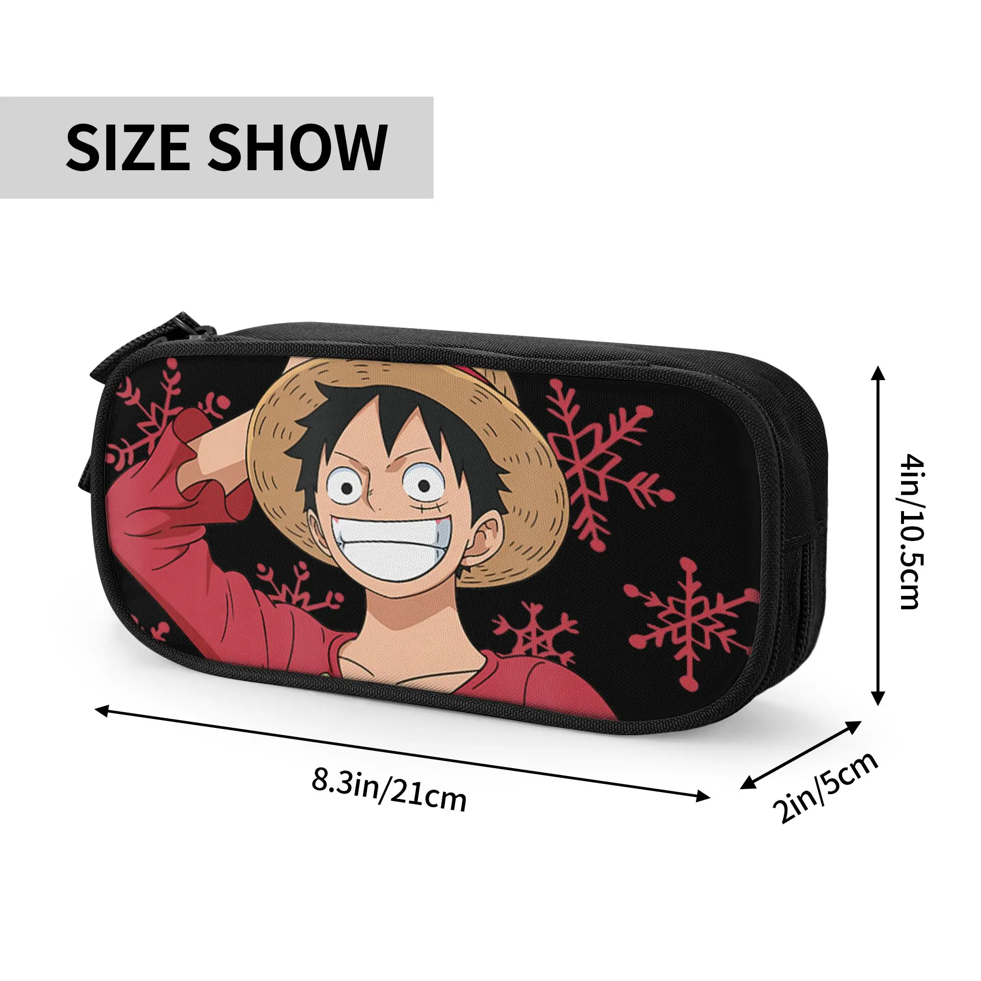 Large Capacity Bags for Child Cartoon Anime Happy Holidays Luffy Christmas Snowflakes  Handheld Study Bag for Boys Gilrs Kids