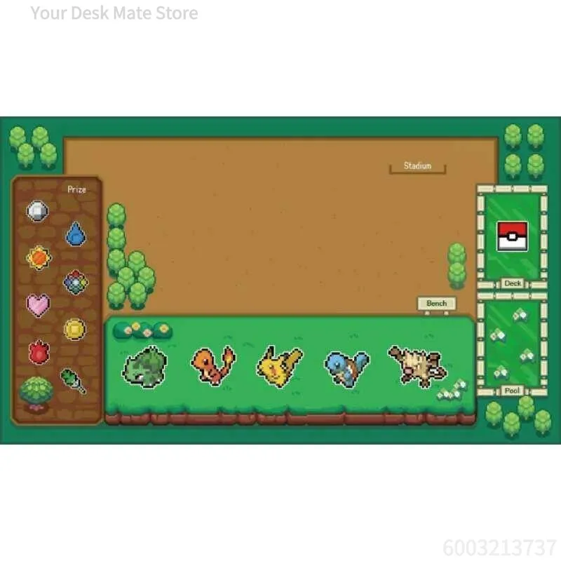 

Pixel Style Grass Type TCG Playmat Non-slip Waterproof Desk Mat
