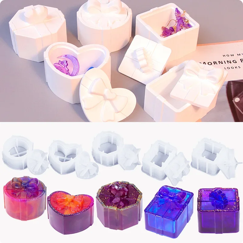 Gift Jar Resin Molds with Lids for Epoxy Resin Casting Craft Container Pot Candle Holder Party Favors Christmas Gifts Home Decor