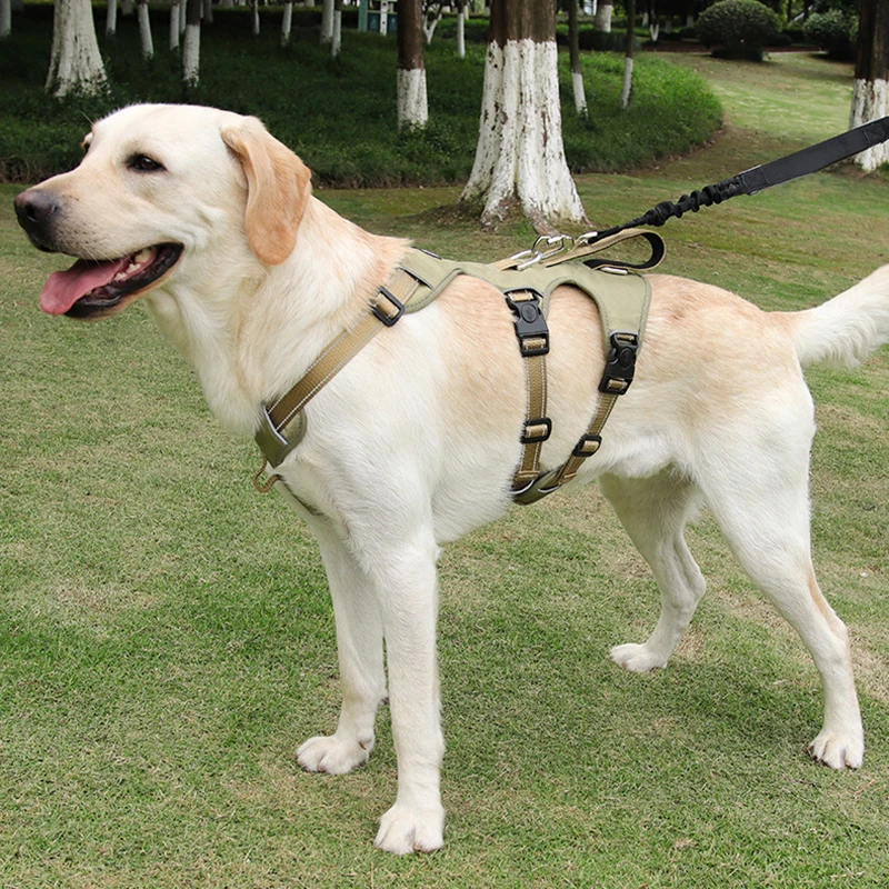 Arnés de nailon reflectante para perro grande, chaleco a prueba de Escape con asa, correas de pecho para caminar, suministros para mascotas