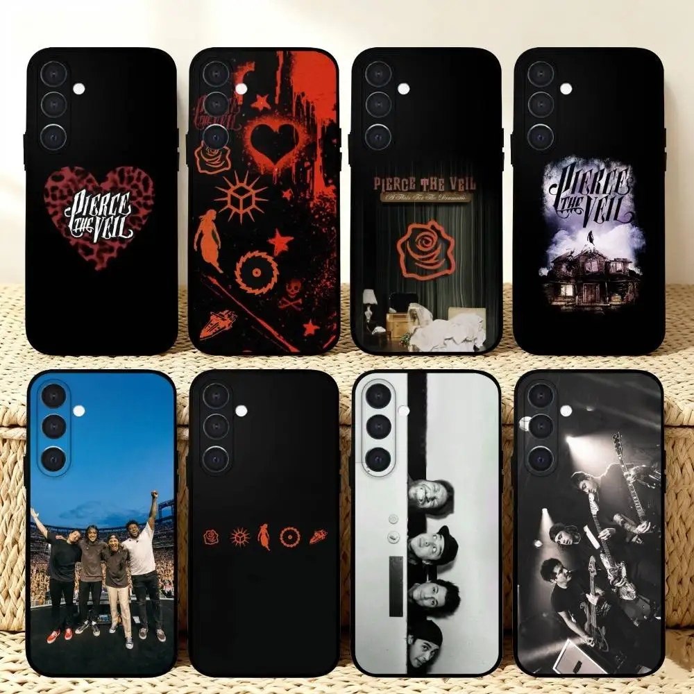 

P-Pierce The Veil Band Phone Case For Samsung A73,72,71,53,52,51,22,91,80, Soft Black Cover