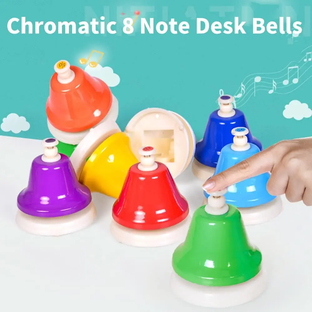 Desk Bells Hand Bells 8 Notes Music Bells Percussion Instrument Musical Teaching Diatonic