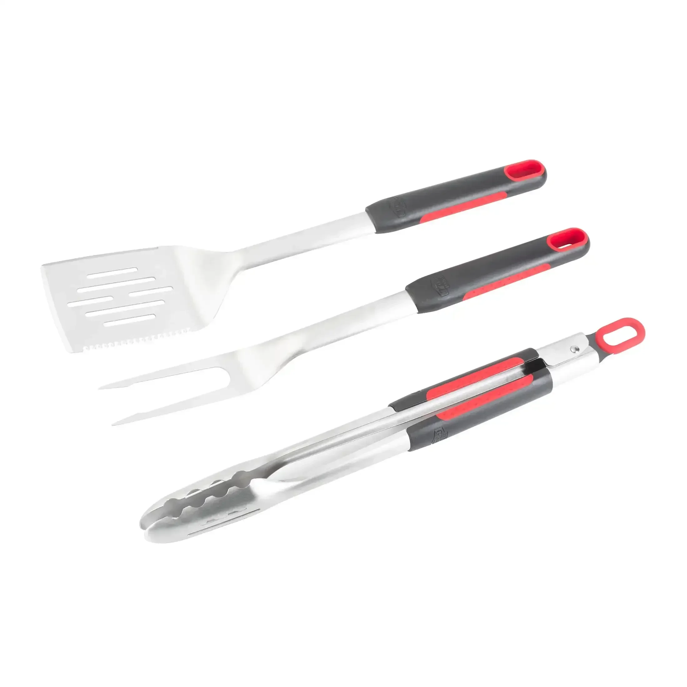 

Professional BBQ Stainless Steel Grill Tool Set with Soft Grip 3 Pieces Including Tongs, Spatula, Fork
