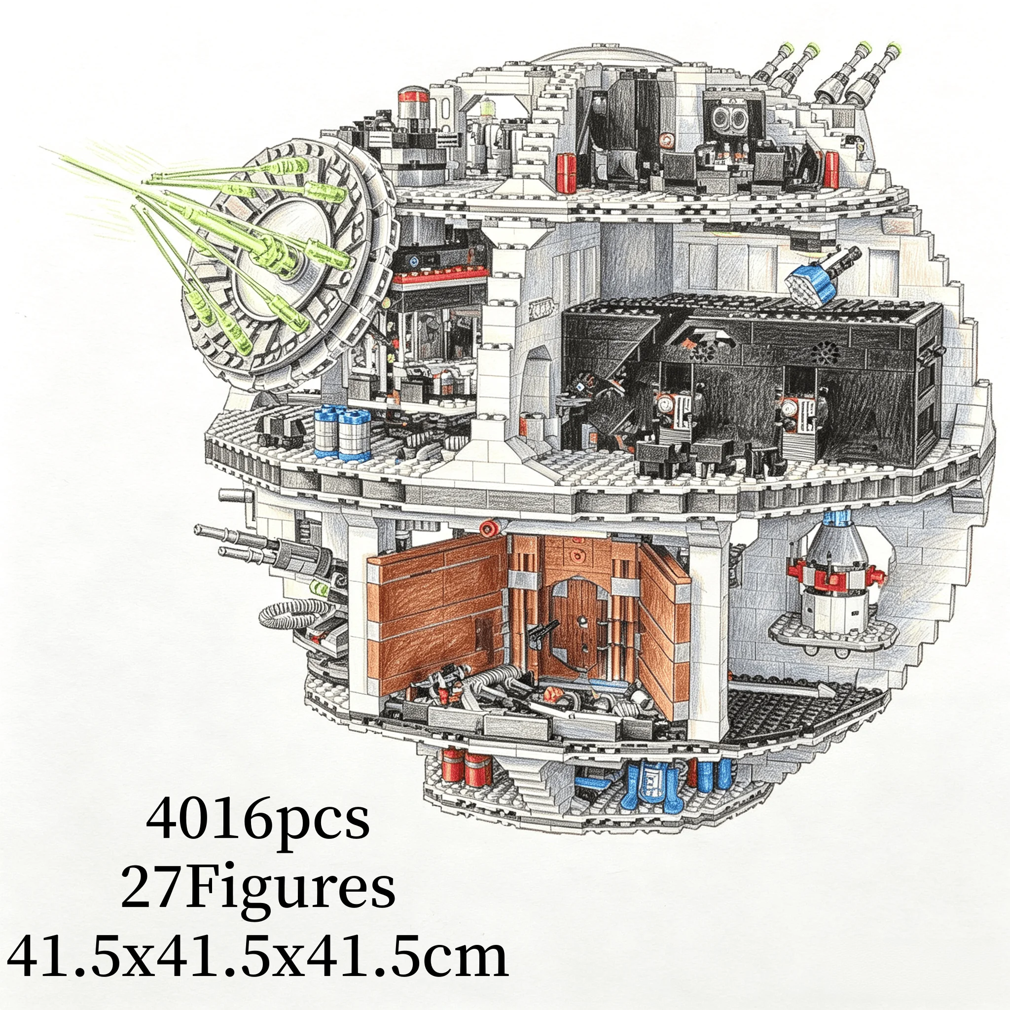 In Stock 4016 PCS Death Star 3 Building Blocks Set with 27 Minifigures, Large Home Decor Ornament Model, Ideal Festival Gift