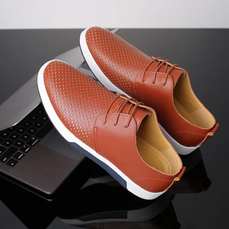 38-48 Fashion Casual Hollow-out Large Size Men's Loafers A Variety of Color Designers New Soft Sole Leather Man Shoes