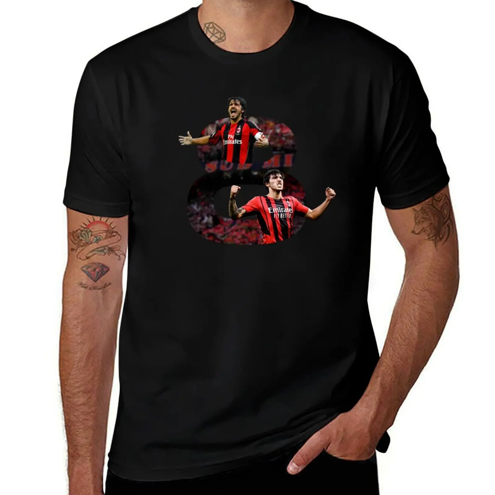 TONALI / GATTUSO 8 - AC MILAN T-Shirt sports fans anime figures black t shirts for men