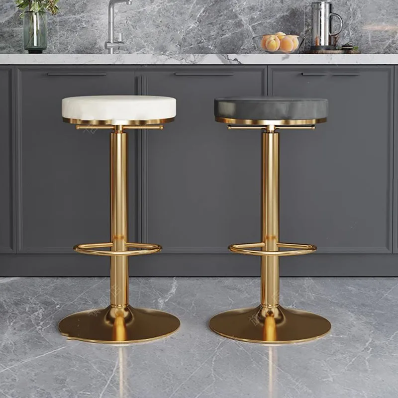 

Adjustable High Bar Chairs Nordic Designer Metal Luxury Chairs Swivel Bistro Bancos Para Barra De Cocina Modern Furniture