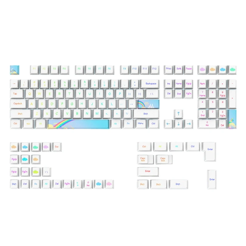 

108 Keys PBT Keycaps Cherry Electronics Game Rainbow Dye Sub Mechanical Keyboard Keycap for Cherry MX Switches