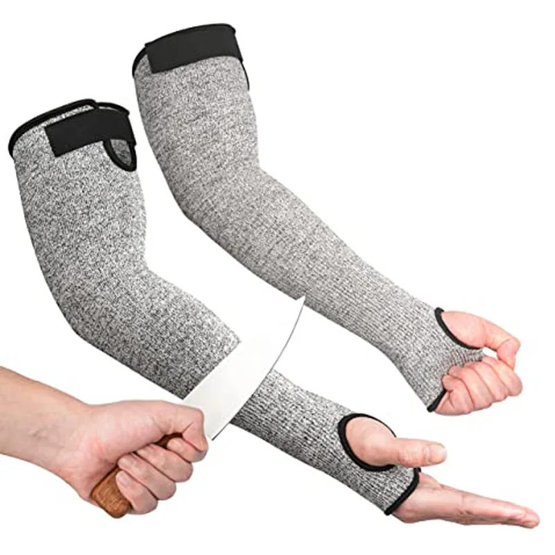 High Wear-resistant Cut-resistant  Long Arm Breathable Level 5 Labor Protect Sleeve Occupy Work Industrial Use 45cm with Velcro