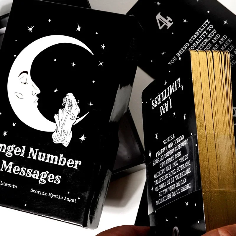 Angel number message 44pcs cards 1: 1 Size Gilded Edge Tarot Board games