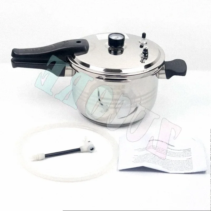 Dental Laboratory Denture Curing High Temperature Pressure Cooker Sterilization Pneumatic Polymerization Pot With Pressure Gauge