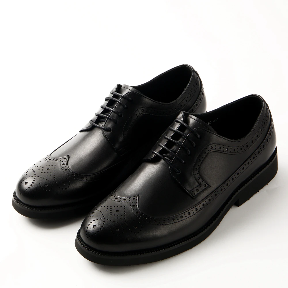 

2025 Vintage Italy High Quality Brogue Style Derby Dress Shoes Genuine Leather Business Party Shoes for Men
