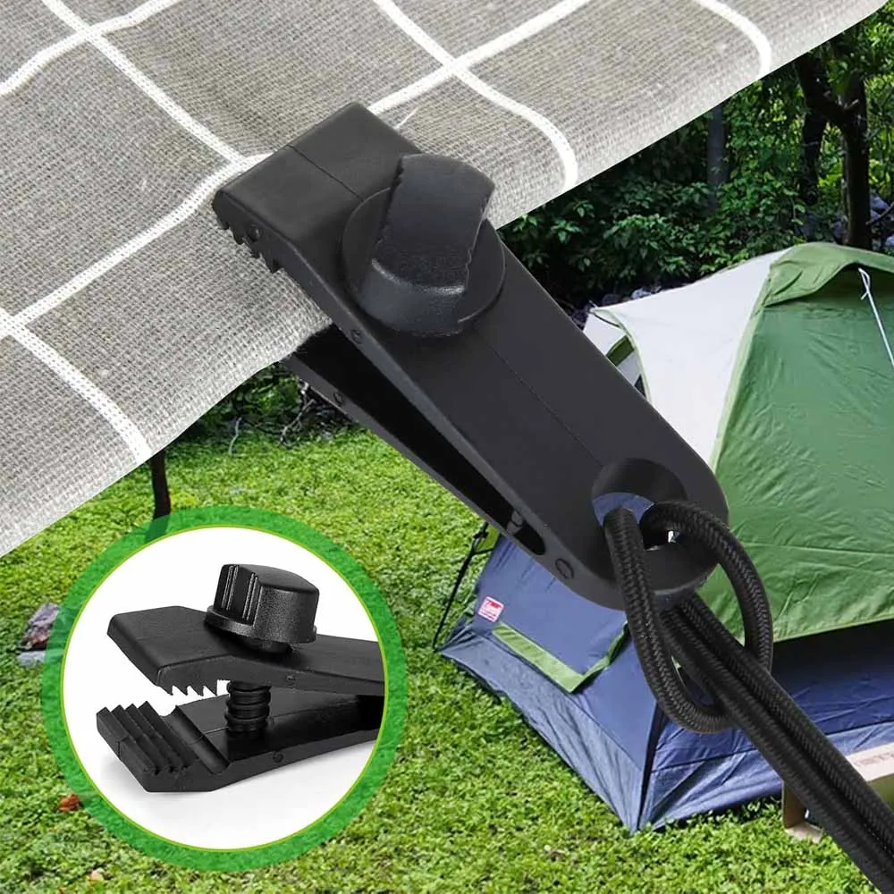 12/6/3PCS heavy-duty locking awning clip: use these durable plastic tarpaulin clips to ensure the safety of your tarpaulin
