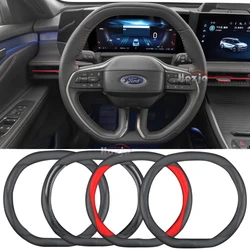Leather Car Steering Wheel Cover for Ford Tourneo Courier Custom 2024 2023 2025 Non-slip Auto Interior Accessories