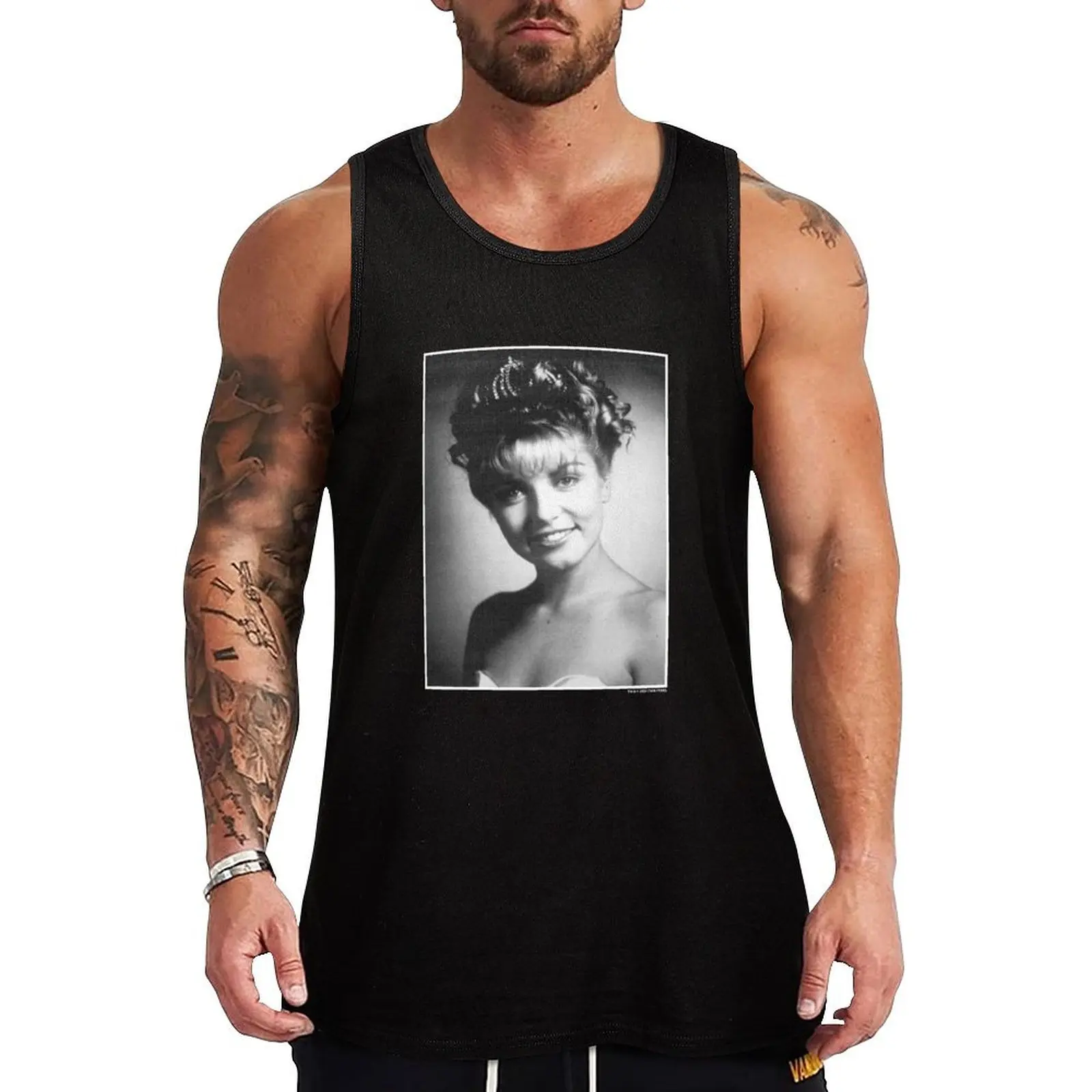 

Twin Peaks Laura Palmer Black & White Vintage Photo Tank Top Sportswear for men Men's fitness t-shirt cool things