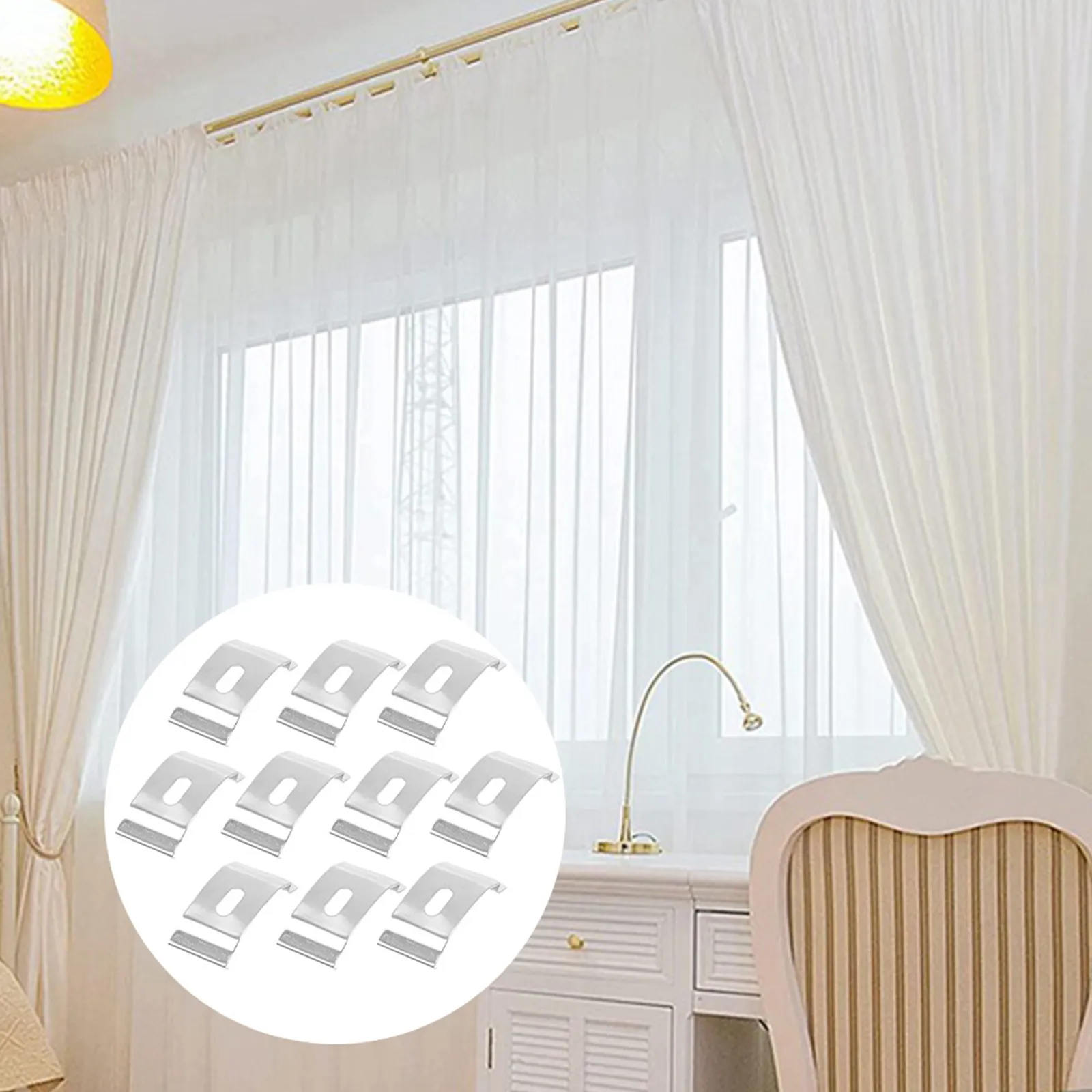 10Pcs Louver Curtain Brackets Metal Fixation Brackets Sturdy Lightweight Blind Tops Bracket Support for Window Blinds