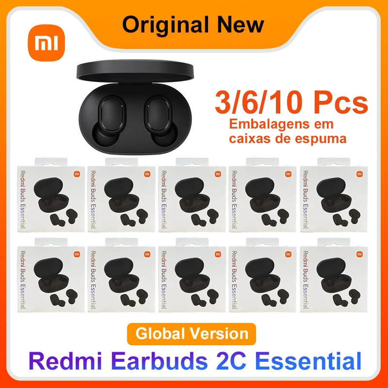 

3/6/10 Pcs Xiaomi Global Redmi Earbuds 2C Essential True Wireless Earphones Bluetooth Headphones with Mic for Sport Running