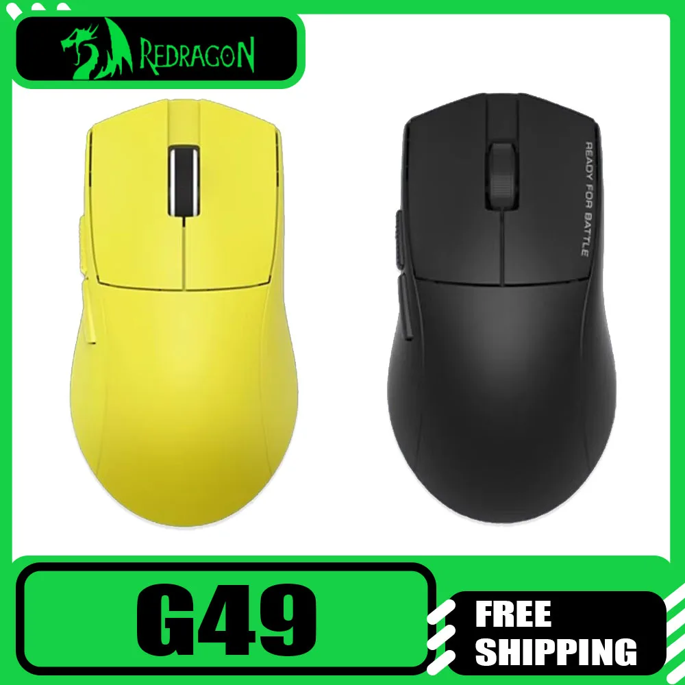 

REDRAGON G49 4K Wireless Mouse PAW3395 Three-Mode Lightweight Customized Ergonomics Bluetooth Gaming Mouse PC Gamer Accessories