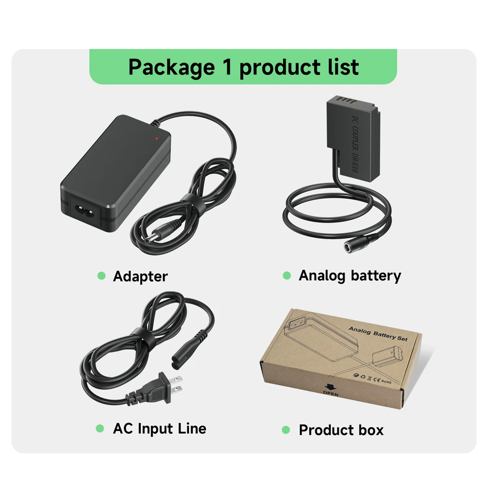 Kit de Adaptador de Corriente y Batería Ficticia LP-E17 para Canon EOS RP, EOS R10, EOS 200D, 250D, 77D, 750D, 760D, 800D, 850D, 200D Mark II