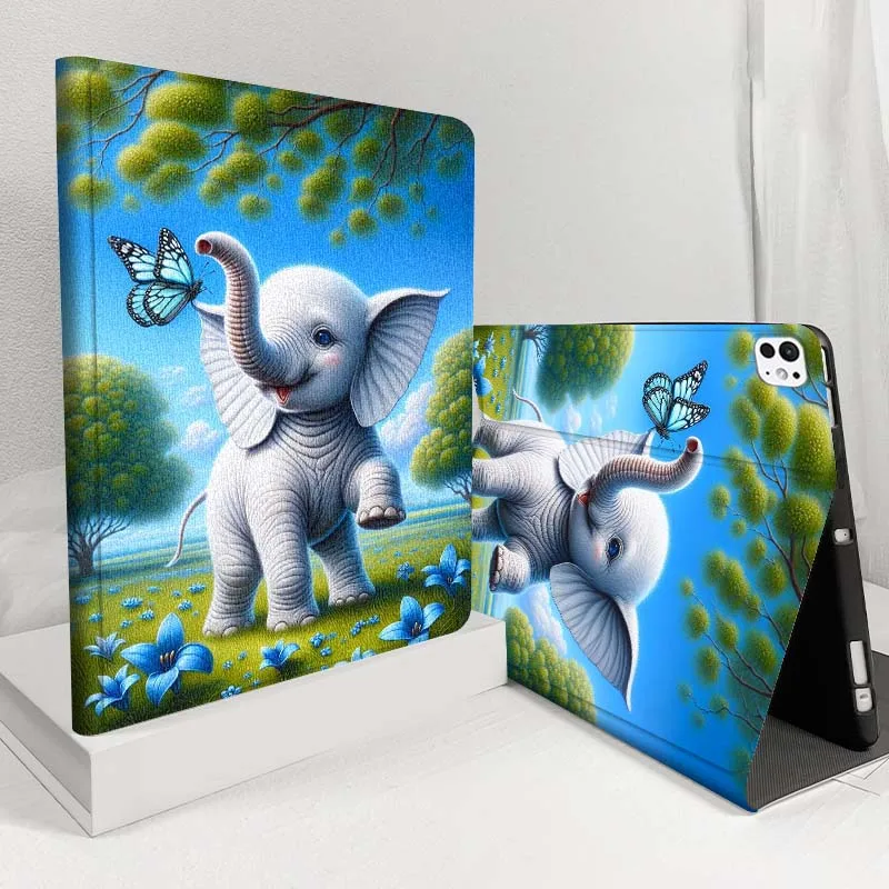 

Elephant butterflyFor iPad Pro Air 5 4 3 13 11 8 7 6 5 10th 7th 6th 10.5 12.9 10.9 Tablet Case
