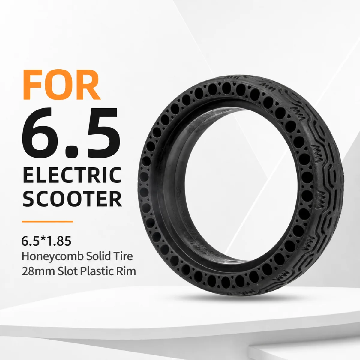 6.5*1.85 Honeycomb Solid Tire 28mm Slot Plastic Rim 6.5 Inch Puncture Proof Tire for Electric Scooter