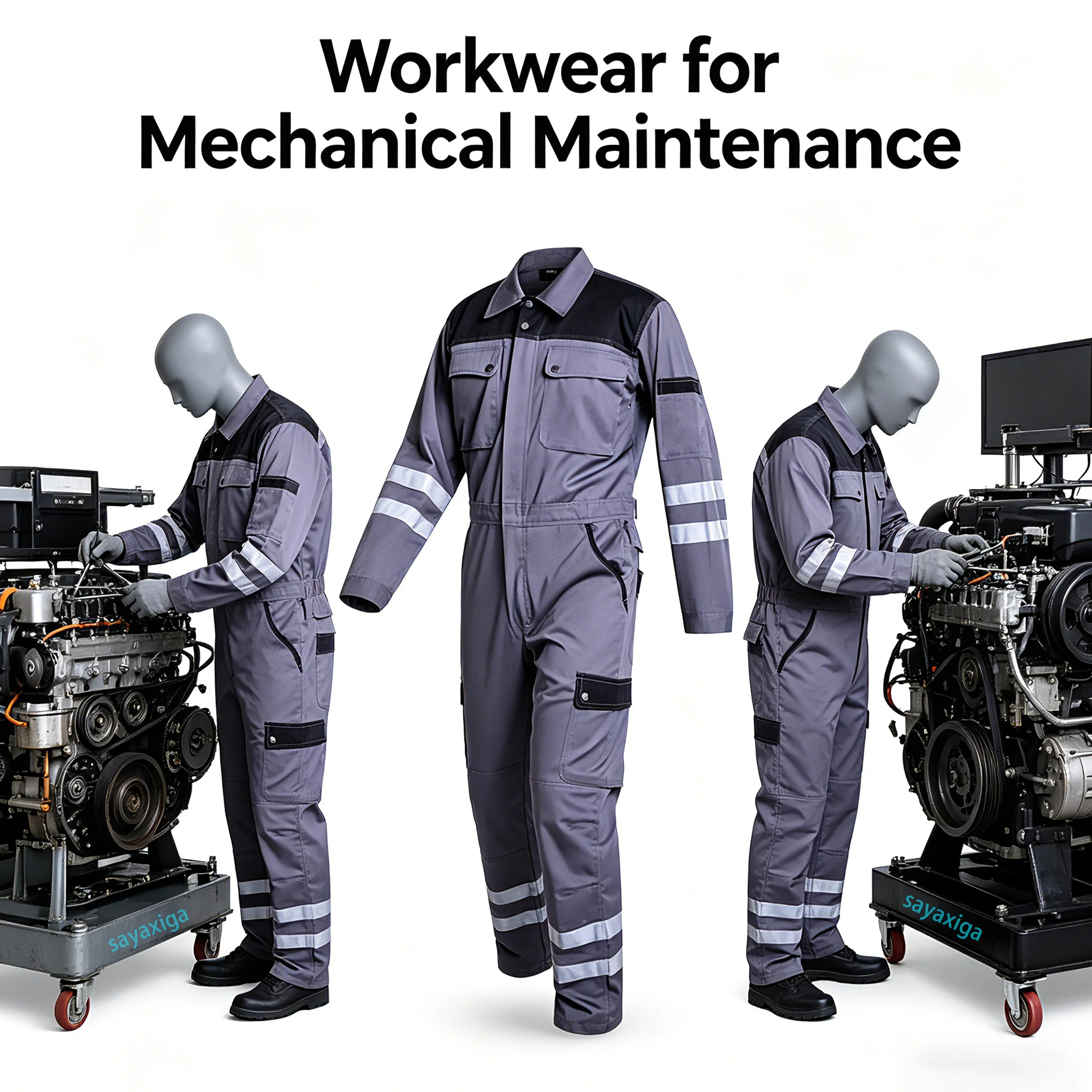Welding Suit Reflective Work Overall Mens Anti-Scalding Electric Factory Repairman Jumpsuits Workshop Durable Coveralls Uniforms