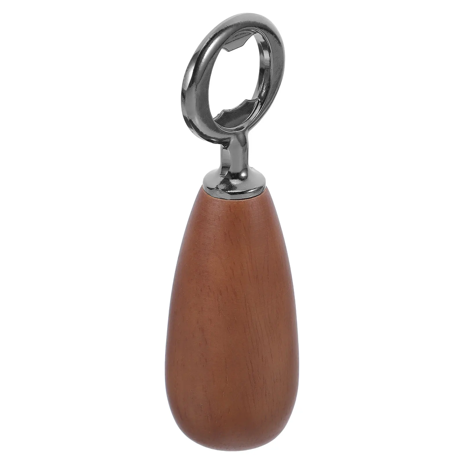 

Comfortable Grip Wood Beer Opener Portable Drink Can Remover Durable Metal Kitchen Restaurant Bartender Tool Brown