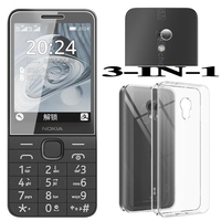 3 in 1 Soft TPU Case With Temerepd Glass on For Nokia 235 220 215 4G (2024) Tempered Glass Screen Protector For Nokia 235 2024