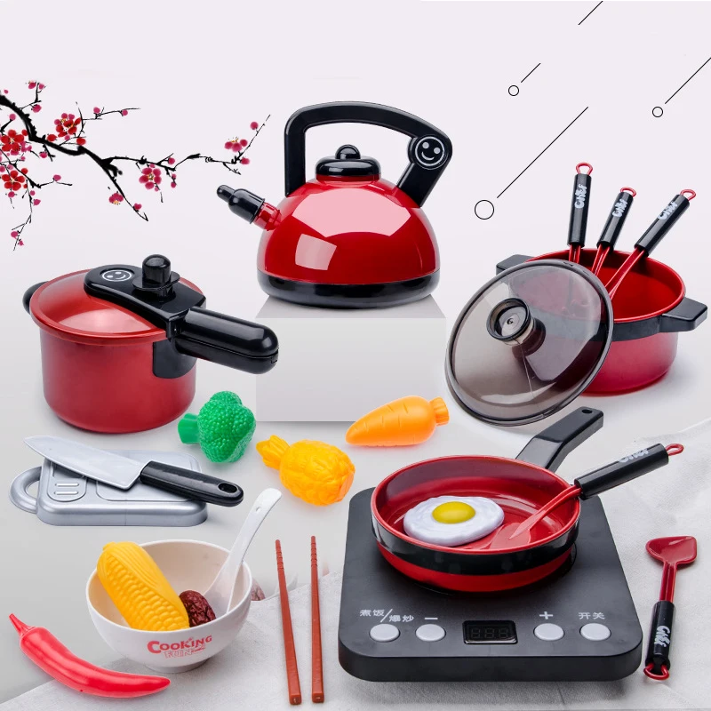 Kitchen Toys Set For Kids Girl Cooking Baby Cutting Fruit Cooking Kitchen Utensils Children\'s Simulation Education Pretend Play