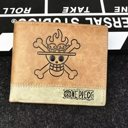 Anime One Piece Action Figure Wallet Luffy Purse Zoro Ace Bounty Order Skeleton Pattern Cartoon Wallet for Friend Birthday Gift