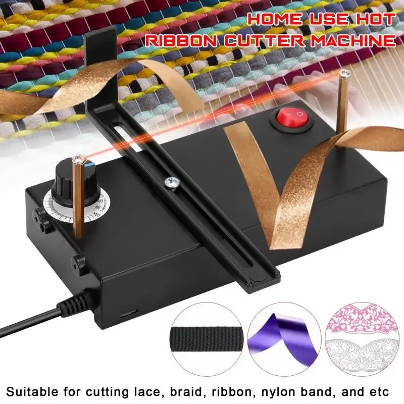 Manual Ribbon Cutter Hot Cutting Machine Manual Cut Tool Temperature Adjustable for DIY Cutting Lace Braid Ribbon Nylon Band