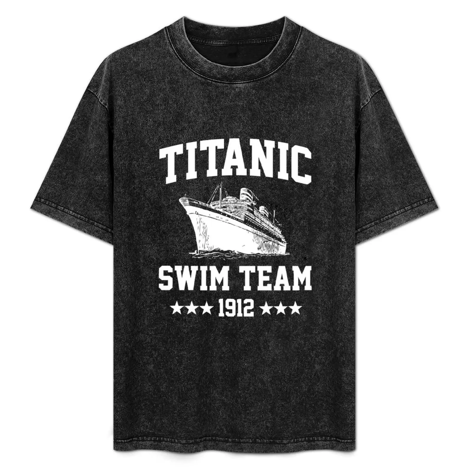 タイタニック・スイム・チームの面白いクルーズ船tシャツ、ノベルティプリントカジュアルtシャツ