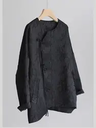 Blouse noire à boutons de style chinois, chemisier cheongsam amélioré quotidiennement, manteau d'aviation, haut qipao, beau, automne, nouveau, 600, 2024