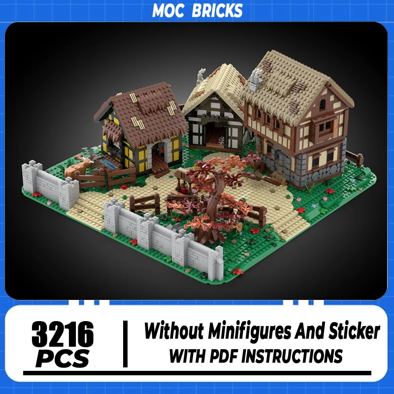 ปราสาทยุคกลางรุ่น Moc อาคารอิฐยุคกลางบ้านเทคโนโลยี Modular Blocks ของขวัญของเล่นคริสต์มาส DIY ชุดประกอบ