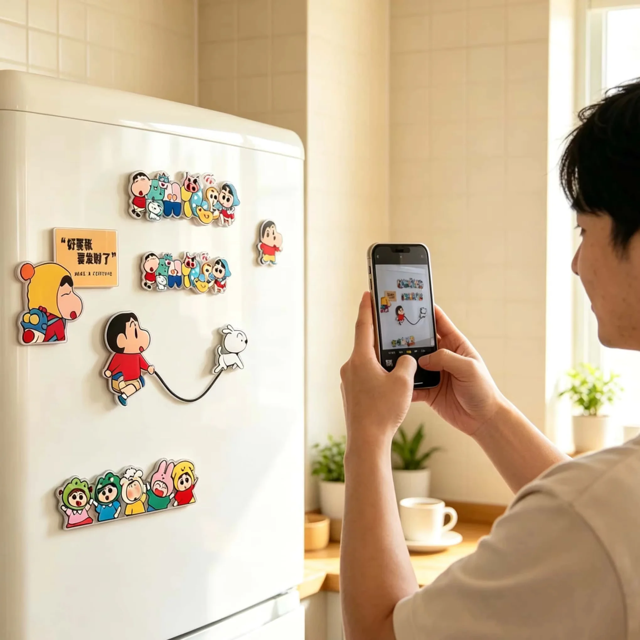 Cartoon Crayon Shin-chan Refrigerator Magnet Popular Home Decoration Rotating Magnet Refrigerator Magnetic Decoration